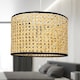 image 6 of Set of 2 Kona - Natural Rattan 25 cm Easy Fit Pendant Shades | Cream | Medium | 2