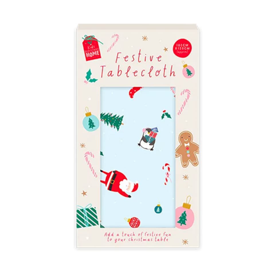 Festive Christmas Characters Plastic Tablecover 1.8m x 1.2m