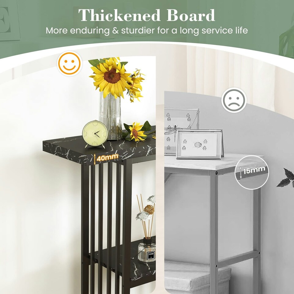 image 1 of COSTWAY 2-tier Console Table Entryway Table Black