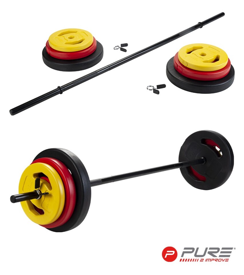 image 1 of Cement Barbell Set (20kg) | Multi | Standard