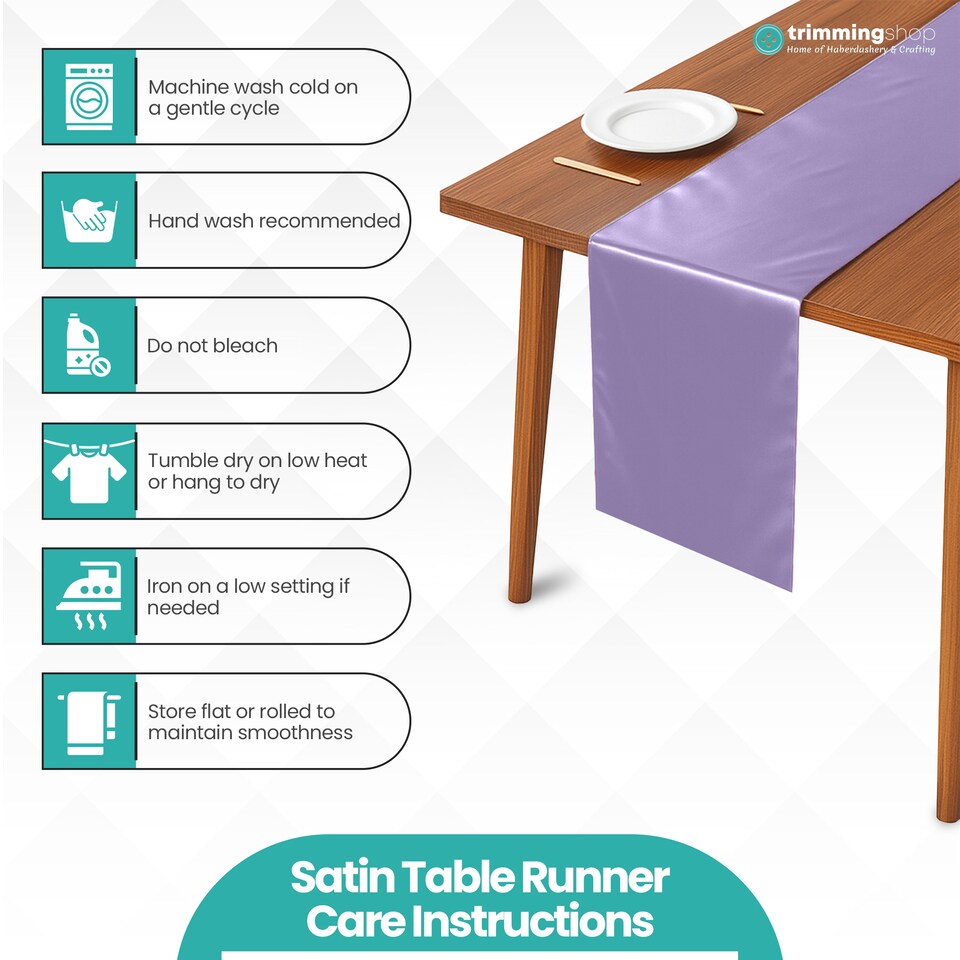 image 1 of Satin Table Runner for Dining Table - 11 x 108 Inch
