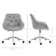 image 3 of Vinsetto Home Office Chair Velvet Ergonomic Computer Chair Comfy Desk Chair with Adjustable Height, Arm and Back Support, Grey