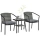 image 1 of Outsunny 3 PCS Rattan Bistro Set with Cushions Coffee Table and Chairs
