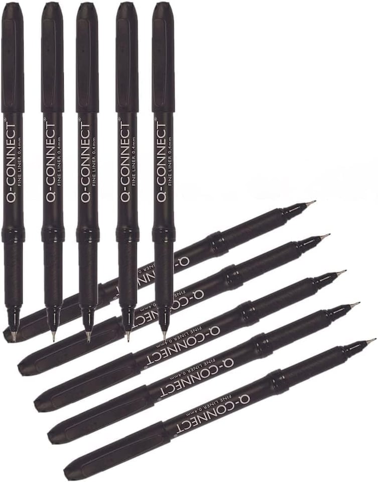 image 1 of Pack of 10 0.4mm Fineliner Black Pens