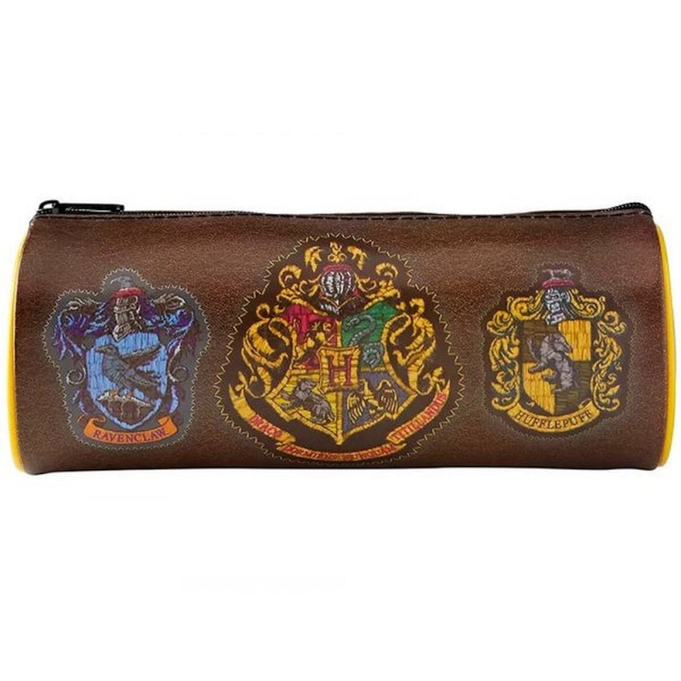 image 1 of Harry Potter Hogwarts Crest Pencil Case - Brown/Multicoloured - One Size