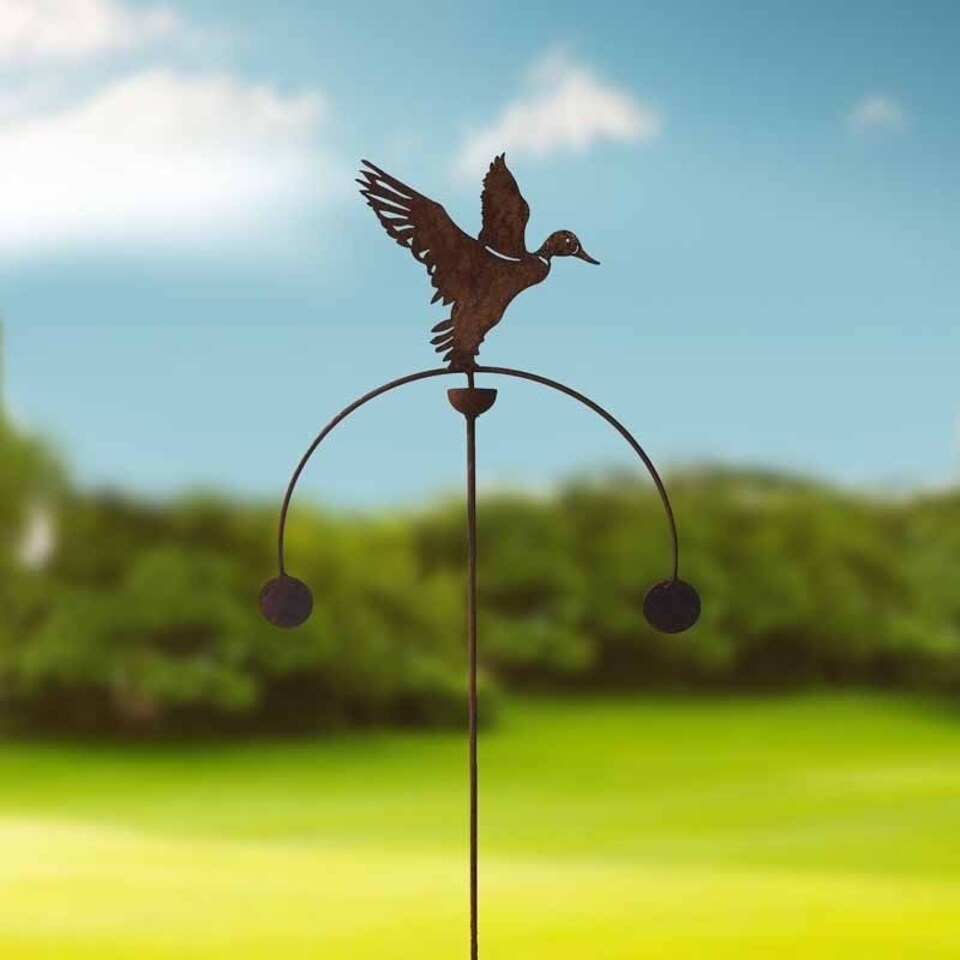 image 1 of Duck Flying Wind Rocker Double Bare Metal/Ready to Rust - Steel - W54 x H148.5 cm