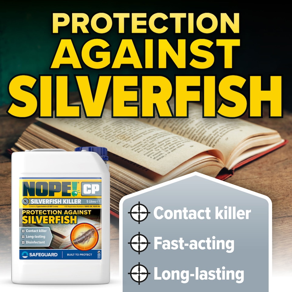 image 1 of NOPE CP Silverfish Killer (5 Litre) Fast-acting, Odourless, Stainless Silverfish Treatment and Repellent for the Home.
