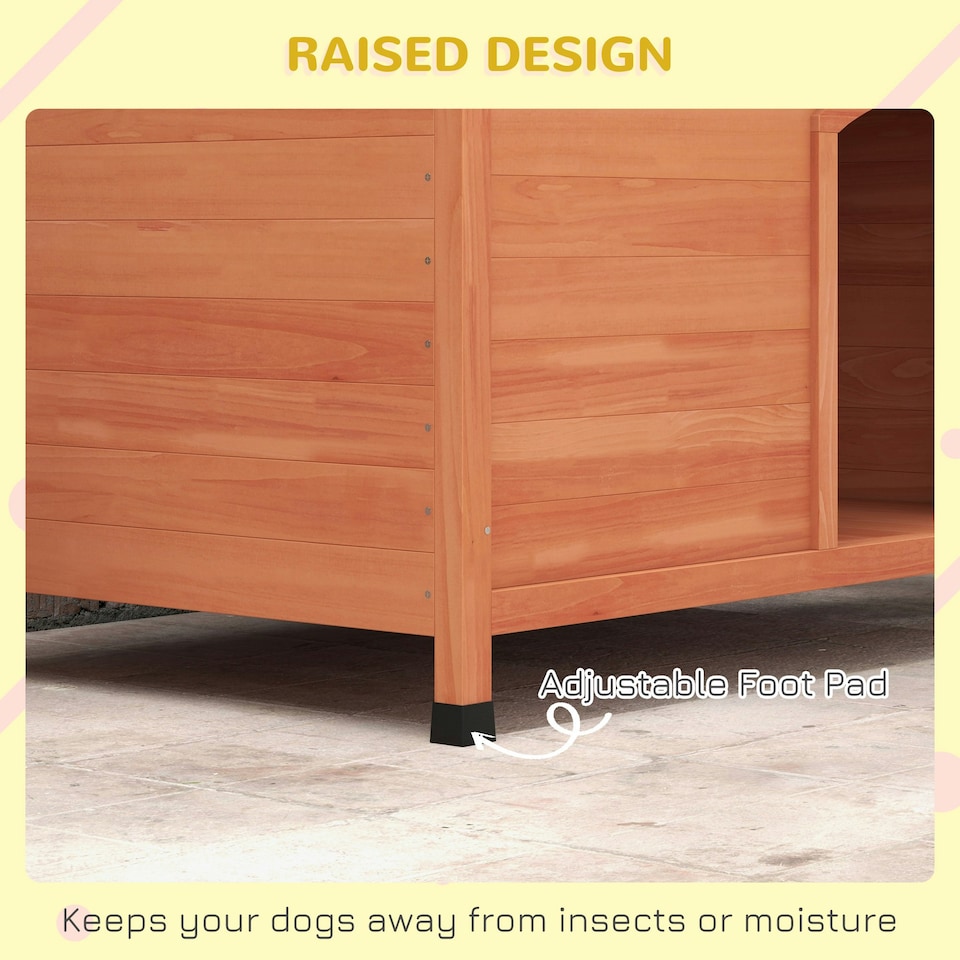 image 1 of PawHut Wooden Dog Kennel with Removable Floor, Openable Roof
