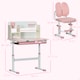 image 5 of HOMCOM Kids Desk and Chair Set, Height Adjustable Study Table for 3-12 Years | Pink