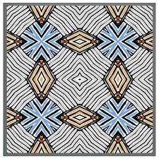 Abstract geometric shapes & hand drawn brush stokes (Picture Frame) | Grey | L