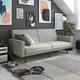 image 1 of Paxson Clic Clac Sofa Bed in Light Grey Fabric Grey | LIGHT GREY