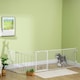 image 8 of PawHut Pet Safety Gate 5 Panels Playpen Metal Fence w/ Walk Through Door - White