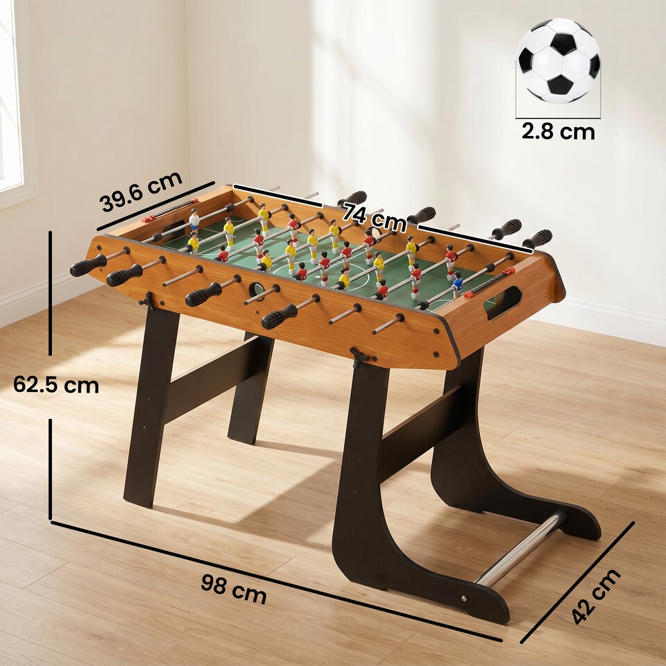 image 1 of HOMCOM Folding Football Gaming Table Mini Foosball Soccer Table, Family Fun