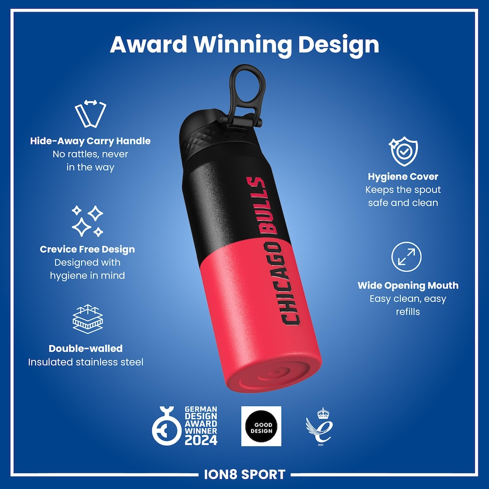 image 1 of NBA x Sport, Insulated Bottle, NBA 50, 750ml (24oz) | Red | NBA 50 Chicago Bulls | One Size
