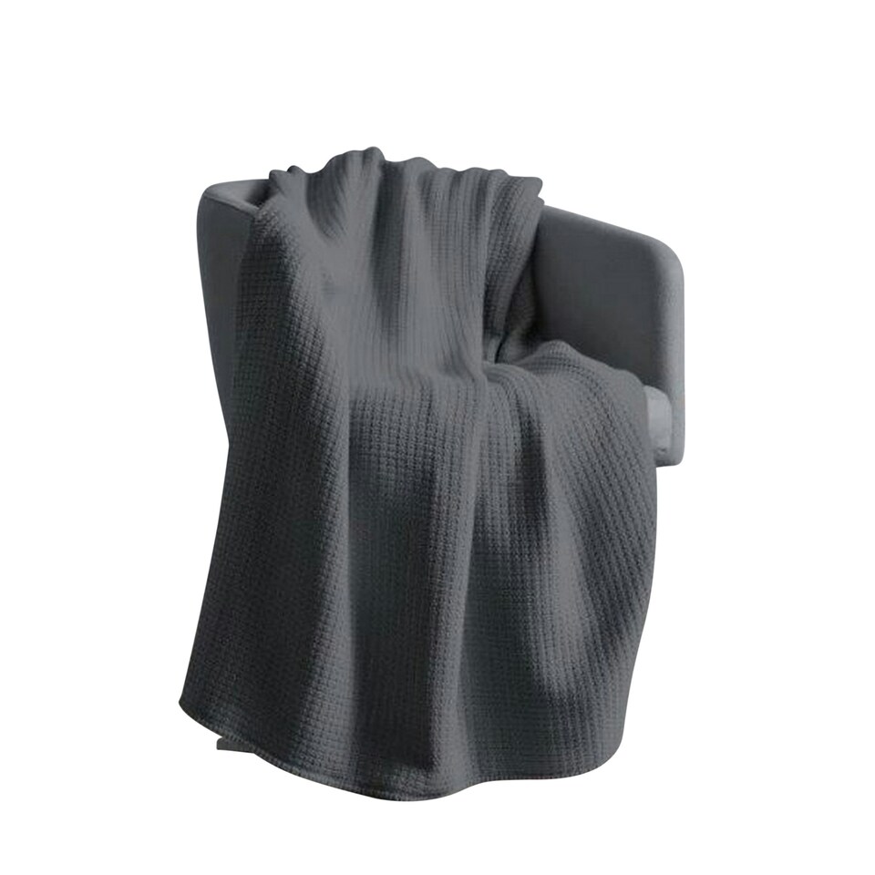 Belledorm Luxury Waffle Throw - Charcoal - One Size