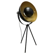 Industrial Style Black Tripod Table Lamp | Black | Gold | Large | 1