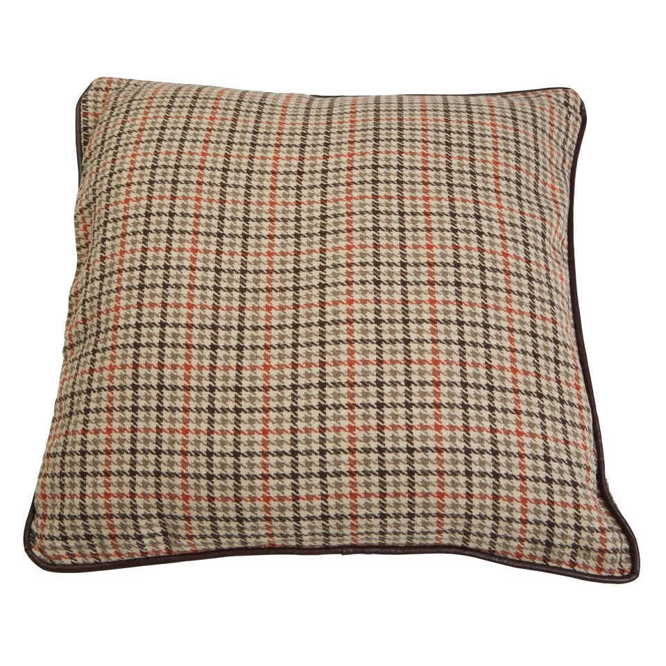 image 1 of Interiors by Premier Beige Check Throw Cushion, Polyester Décor Cushion for Relaxing, Washable Cushion for Sofa, Bed, Chair Multi