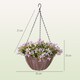 image 5 of HOMCOM Artificial Flowers in Basket Set of 2 with 75 Leaves and 15 Flowers | Purple | Purple