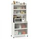 image 1 of COSTWAY 6-Tier Kitchen Pantry Cabinet Buffet Cabinet White White