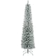 image 1 of HOMCOM 7 Foot Artificial Pencil Christmas Tree with Snow Flocked Tips, White