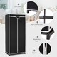 image 6 of COSTWAY Single Folding Clothes Closet Fabric Wardrobe with Hanging Rail Black