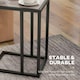 image 6 of HOMCOM C Shape Side Table w/ Wood-Effect Top Grey