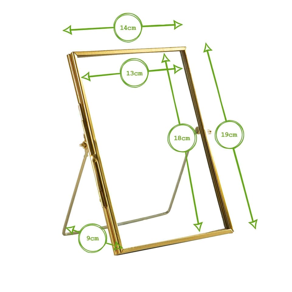 image 1 of Nicola Spring Standing Metal Photo Frames - 5" x 7" - Gold - Pack of 2 - Freestanding Picture Frame Display Frame Poster Frame Picture Display Gold | S