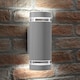 image 4 of Auraglow Outdoor Double Up & Down Wall Light - ELTON | Silver | Silver/Fitting Only