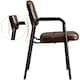 image 6 of Yaheetech 2pcs Office Reception Upholstered Chairs for Home & Office Black Brown