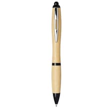 Bullet Nash Bamboo Ballpoint Pen - Natural/Solid Black - One Size