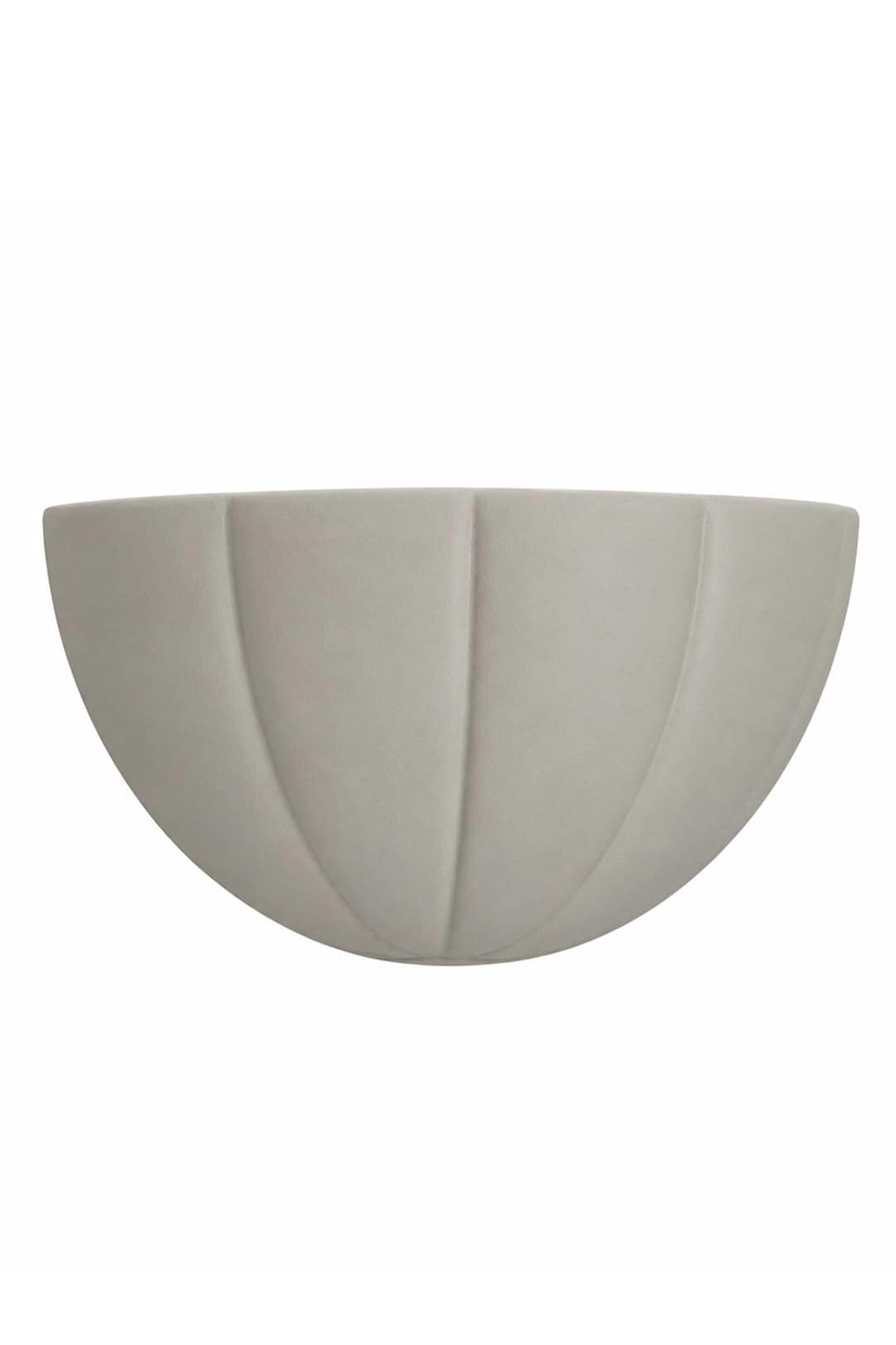 ValueLights Leonardo Scallop Curve Ceramic Flush Wall Sconce Light in Mid Grey