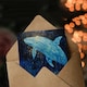 image 3 of Whale Sea Wave Jump Falling Stars Child Kids Birthday Card