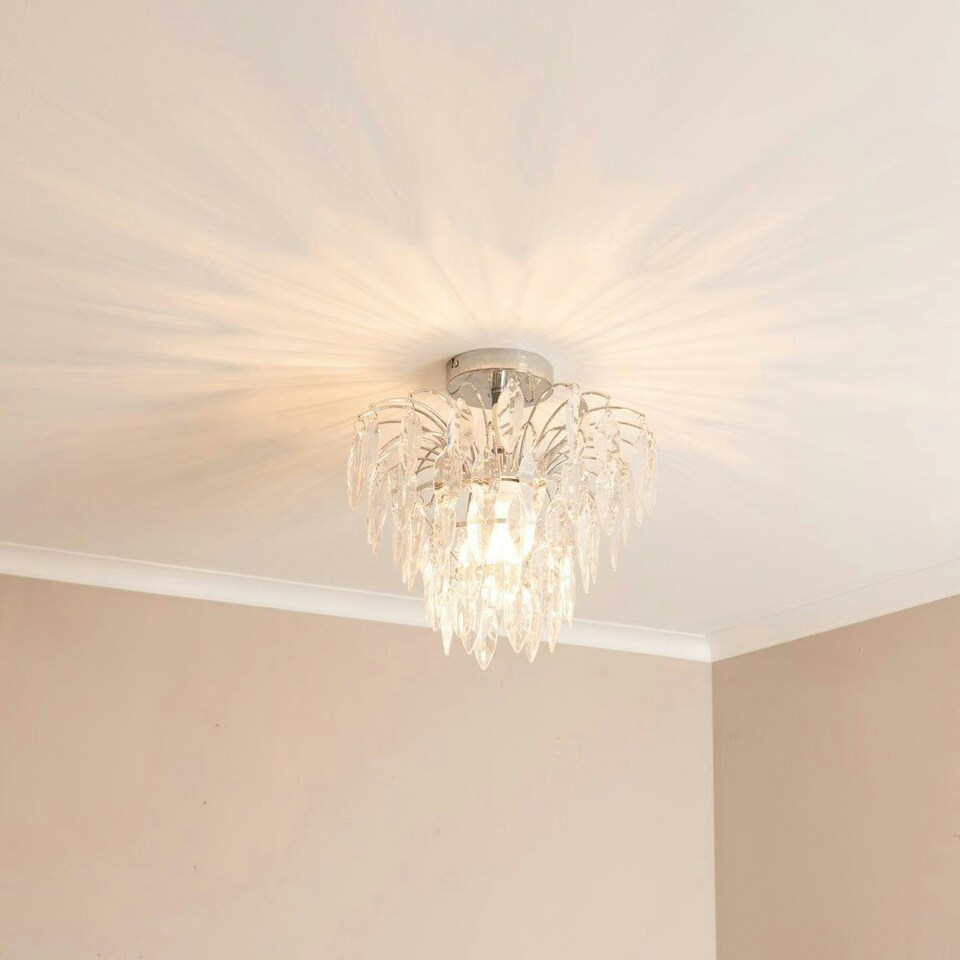 image 1 of ValueLights Emma Acrylic Waterfall Jewel Droplet Pendant Ceiling Light