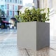 image 2 of Primrose Grey Cube Handmade Fiberstone Indoor Outdoor Planter 50cm