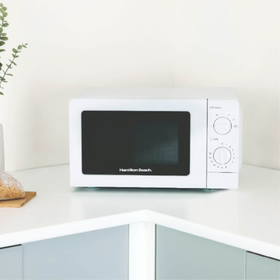 image 1 of Hamilton Beach Ella White Kettle, Toaster & Microwave Set