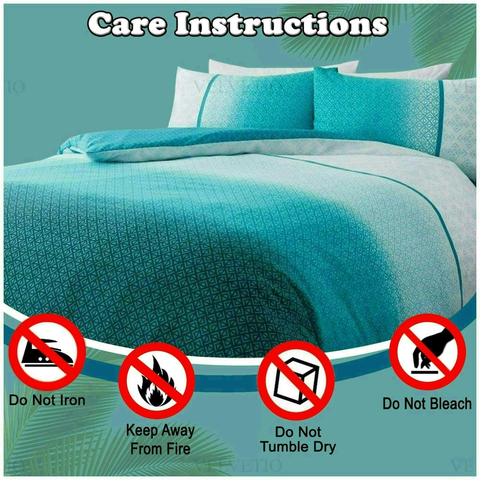 image 1 of VELVETIO Urban Ombre Duvet Cover Set Reversible Polycotton Easy Care Beddings Blue | Teal | Single