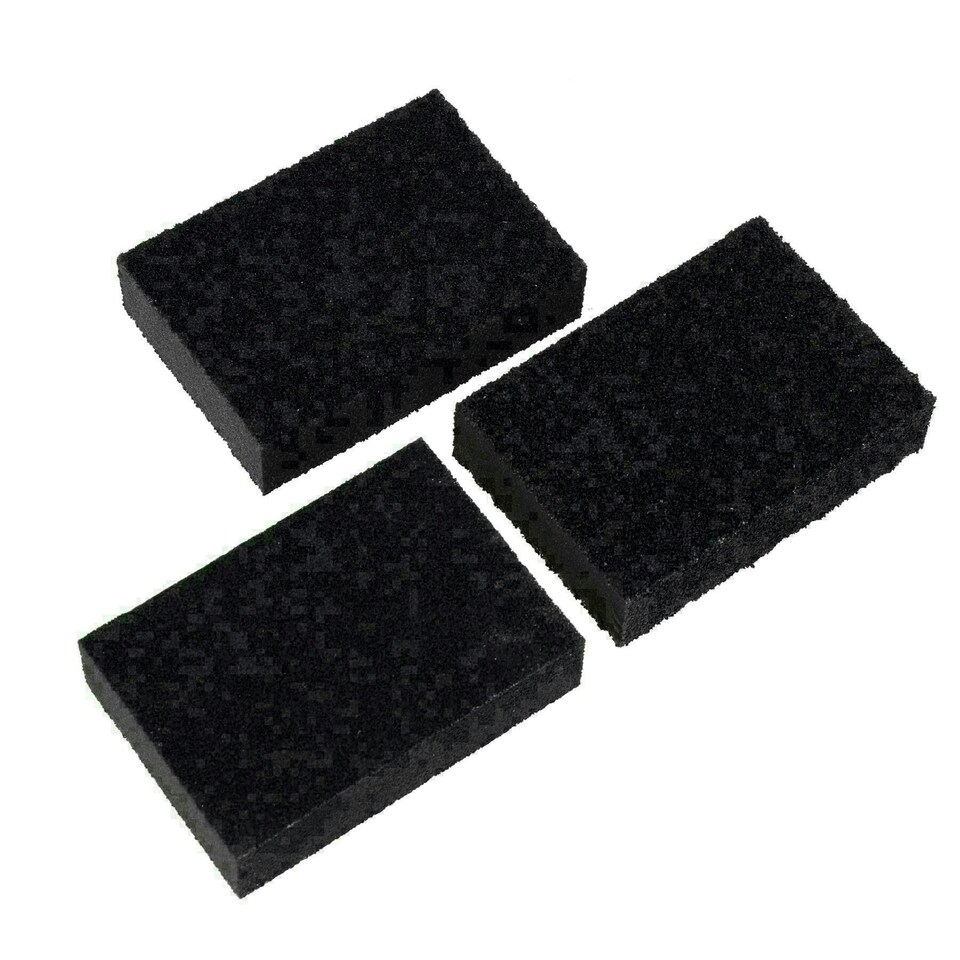 image 1 of Foam Sponge Sanding Blocks 60 80 120 Mixed Grit Abrasive Wet + Dry 60 Pack
