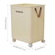 image 4 of Living and Home Foldable Laundry Basket with Wheels, L | Cream | L