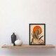 image 2 of Cheetah atop a Rock Boho Sunset Sun Jungle Black Framed Wall Art Print A4