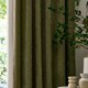 image 3 of Heavy Chenille Blackout Pencil Pleat Curtain Pair | Green | Olive | 2