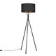 image 4 of ValueLights Camden Black Tripod Floor Lamp Black & Gold Shade & Bulb Black