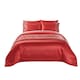 image 1 of Shimmer Duvet Cover Set Luxury Bedding with Elegant Metallic Finish | Red | Double