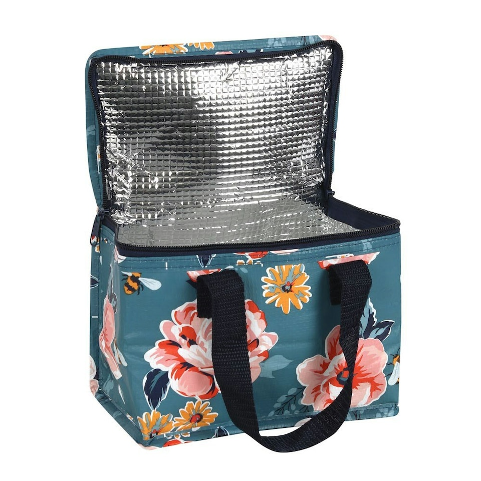 image 1 of Something Different Bee-utiful Floral Lunch Bag - Navy Blue/Pink - One Size