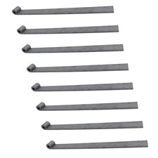 Trailer Tailgate Strap Hinge Self Colour 12.5mm Pin Weld On 460mm Long 8pc Grey