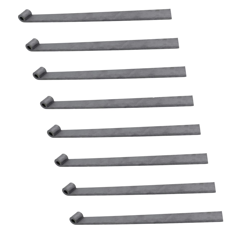 image 1 of Trailer Tailgate Strap Hinge Self Colour 12.5mm Pin Weld On 460mm Long 8pc Grey