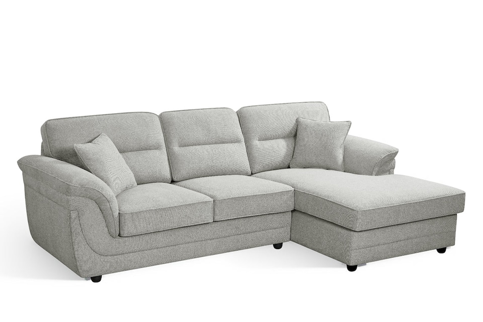 image 1 of Grey Chenille 2C1 Corner Sofa with Chaise ELLIOT