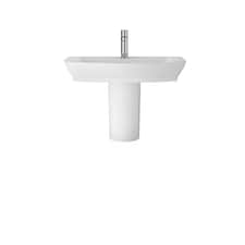 Balterley Spirit Square Ceramic Basin and Semi Pedestal - Balterley | White | White