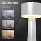 image 4 of HOMCOM LED Cordless Table Lamp with Battery Operated for Bedroom, Silver