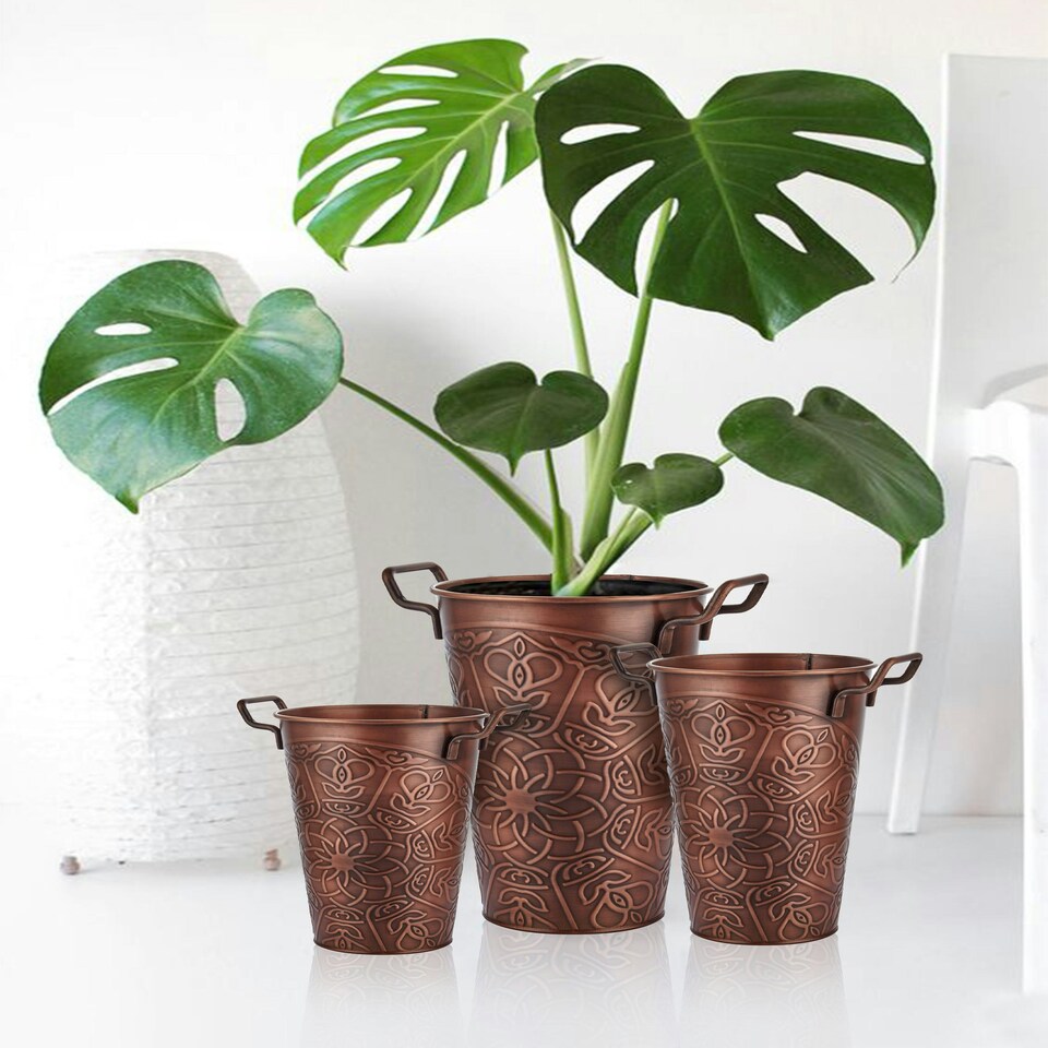 image 1 of Copper Vase - 30 cm (H) x 29 cm (W) x 22 cm (D)