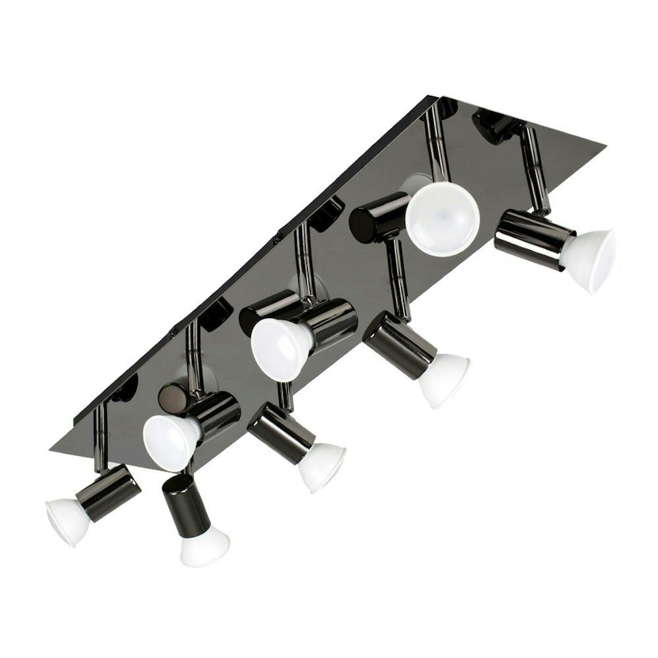 image 1 of ValueLights Consul Polished Black Spotlight and GU10 Spotlight LED 5W Cool White 6500K Bulb